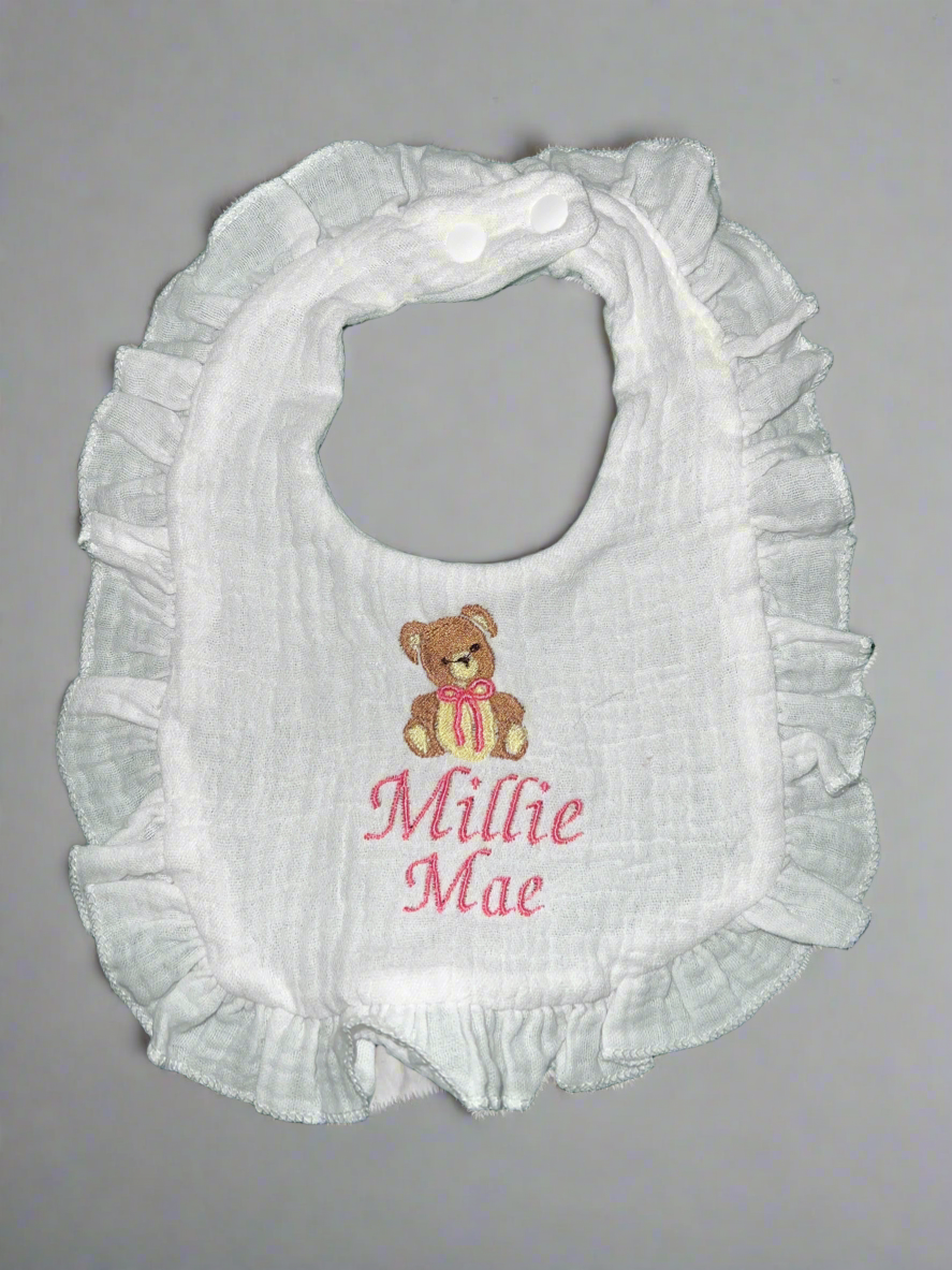 Personalised Cardigan and Teddy Bear Bib 🧸