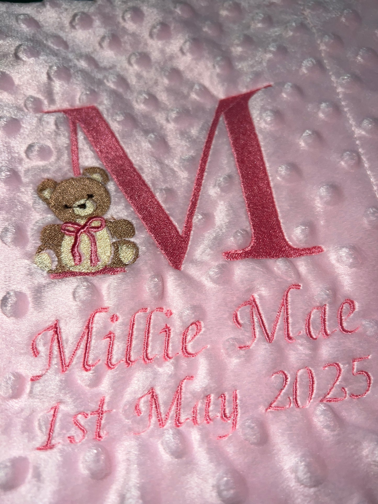 Personalised Bear Initial Baby Blanket 🐻