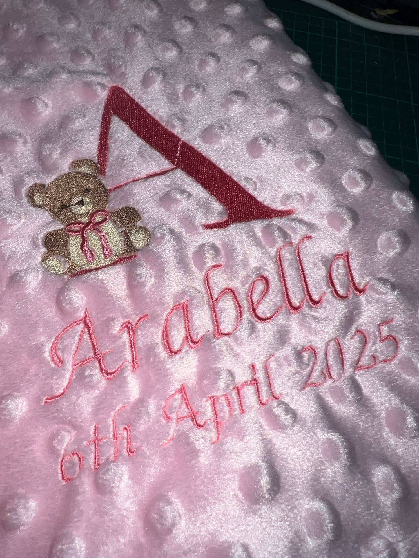 Personalised Bear Initial Baby Blanket 🐻