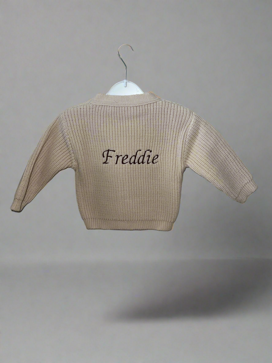 Personalised Cardigan and Teddy Bear Bib 🧸
