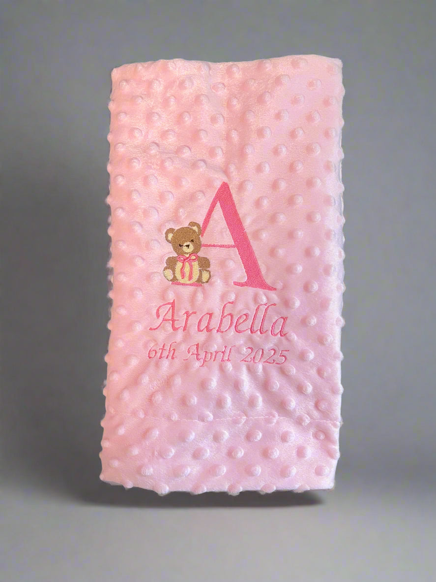Teddy Bear Initial Blanket and Bib Bundle 🧸