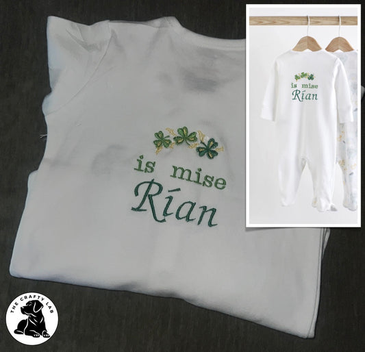 ☘️ Personalised ‘Is mise’ Sleepsuit ☘️