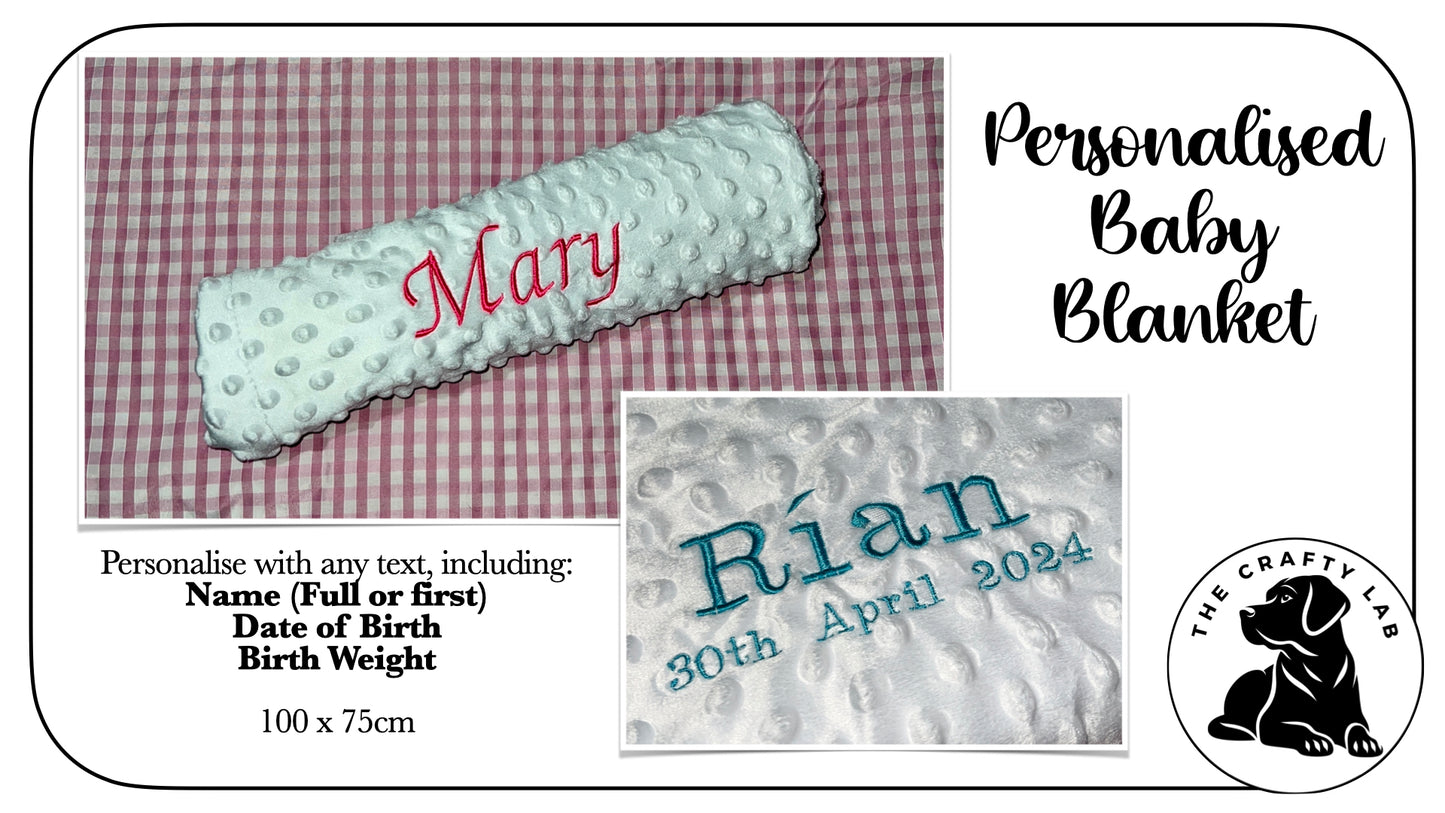 Personalised Embroidered Bubble Baby Blanket