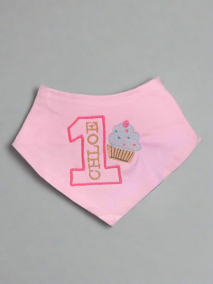 First Birthday Cupcake Bib 🧁