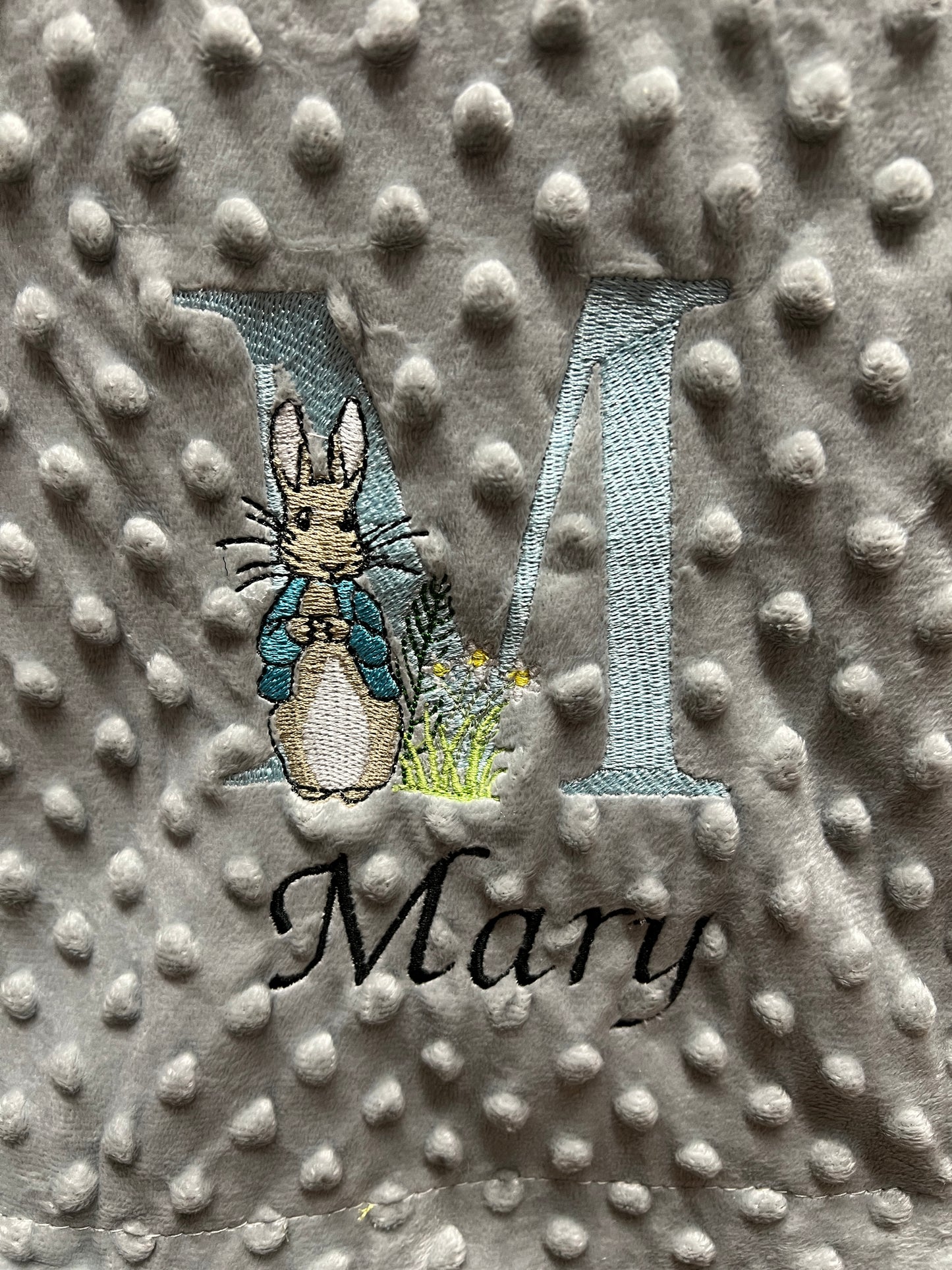 Personalised Bunny Initial Baby Blanket