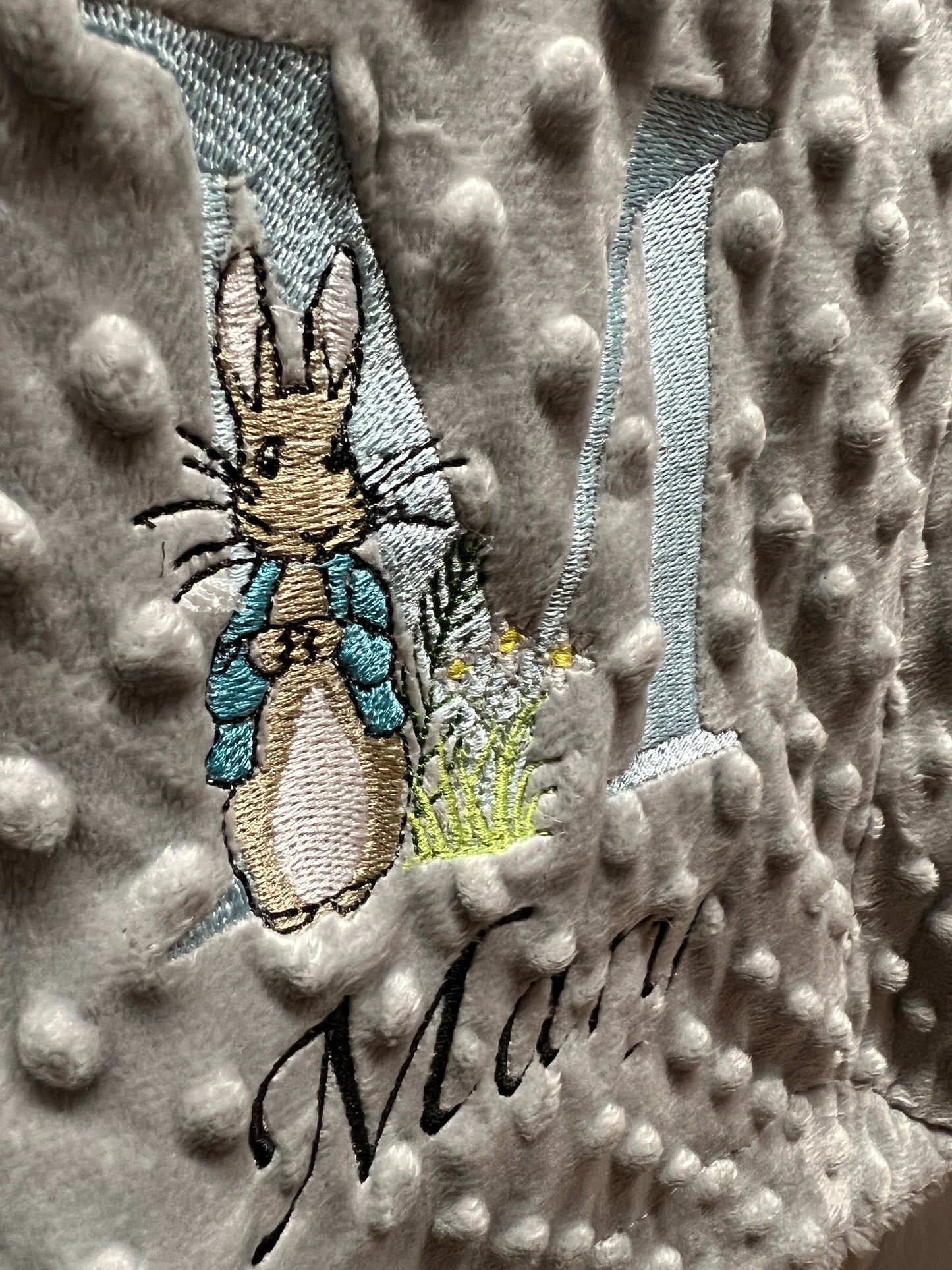 Personalised Bunny Initial Baby Blanket