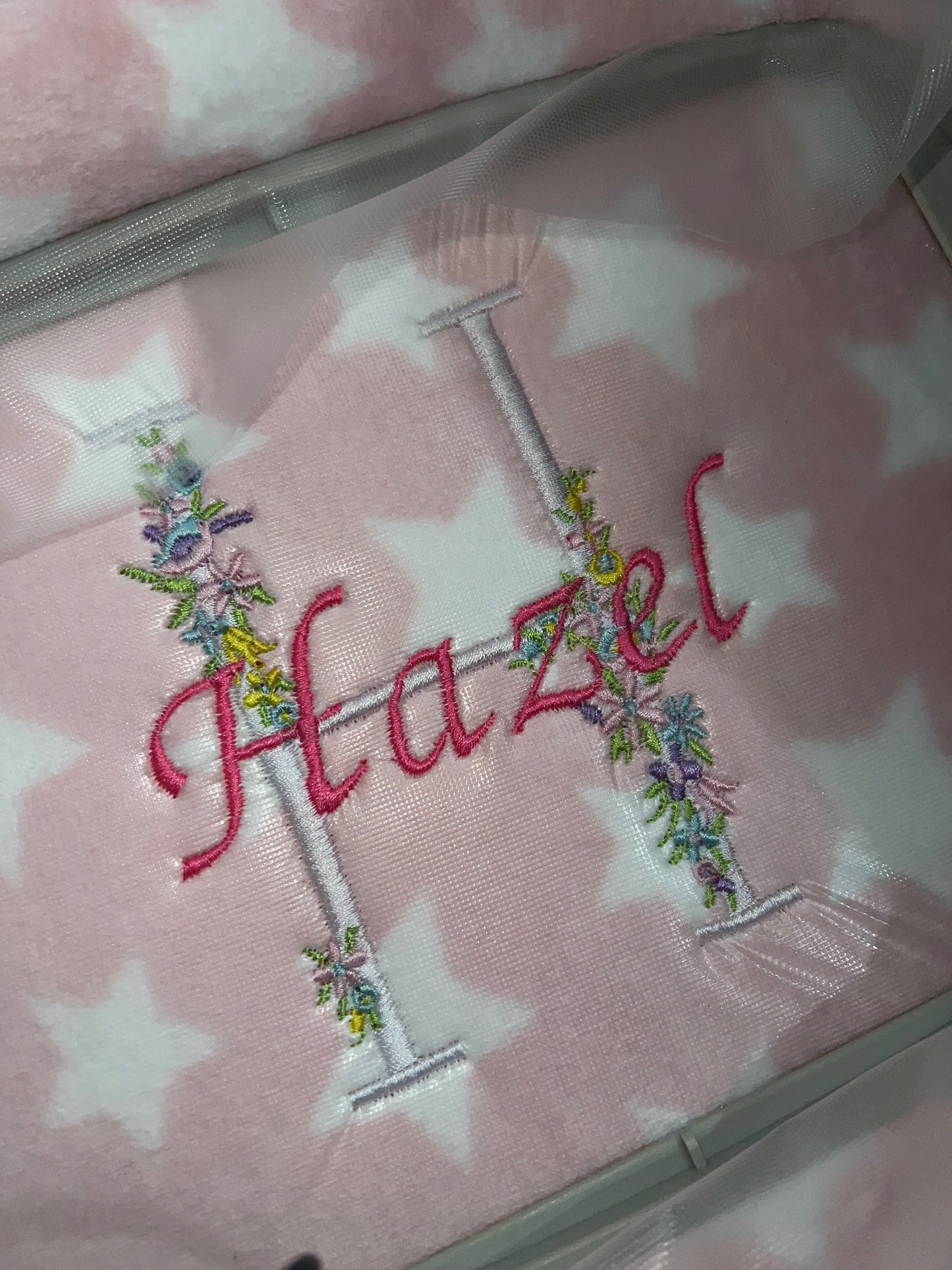 🌸 Flower Initial Personalised Baby Blanket