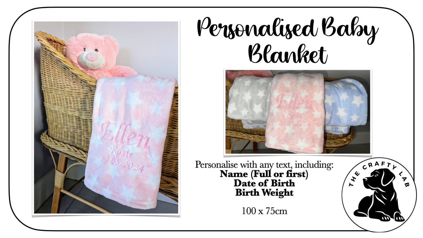 Personalised Stars Baby Blanket