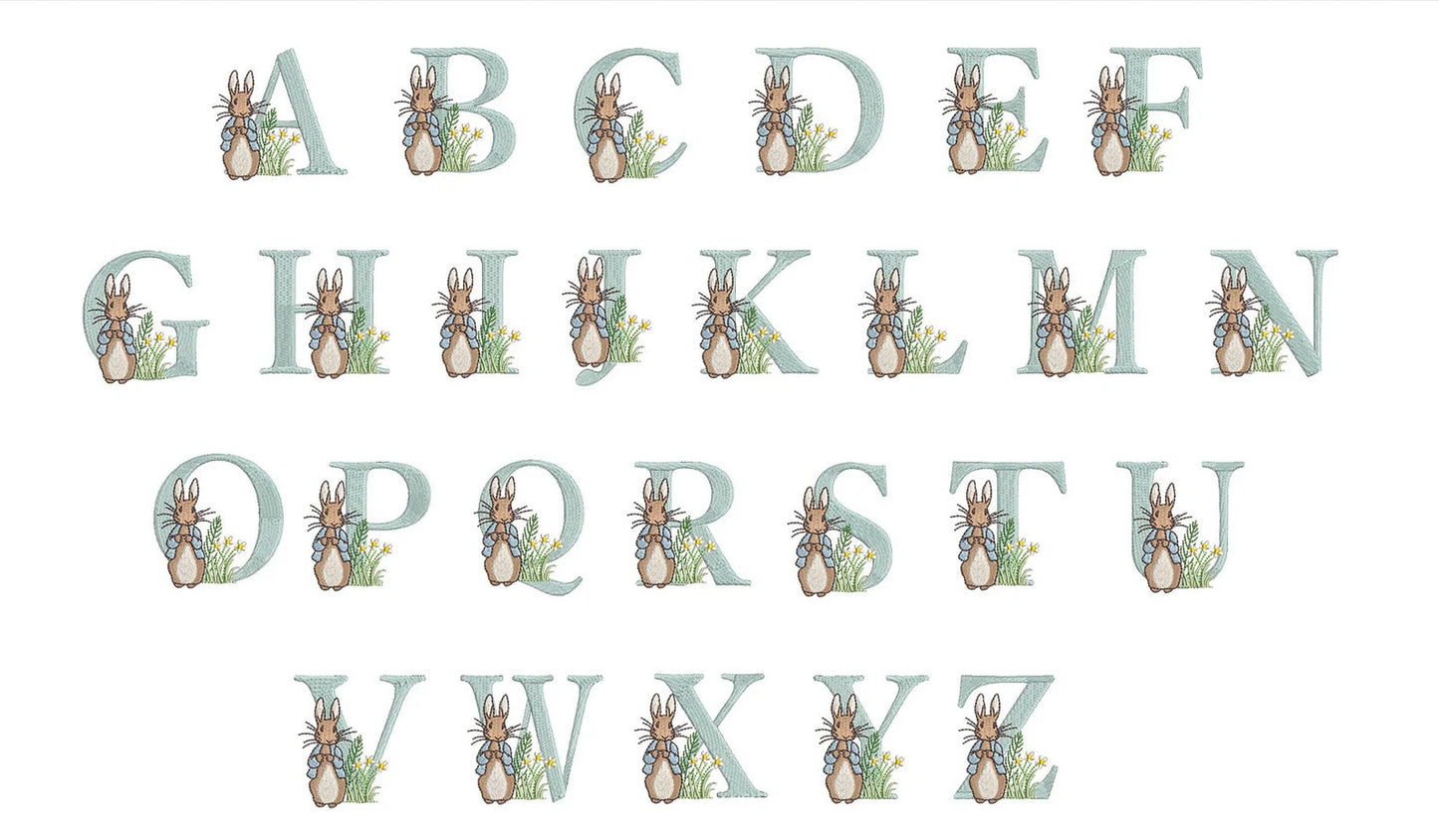 Personalised Bunny Initial Baby Blanket